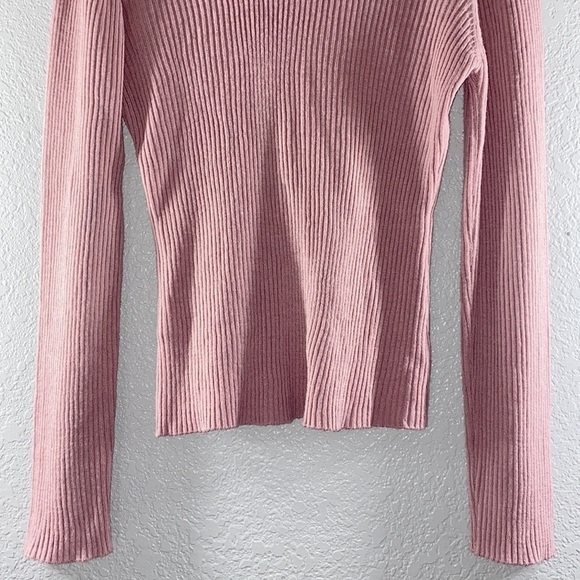 Stella Tweed Ribbed Mock Turtleneck Long Sleeve Top - Picture 7 of 7